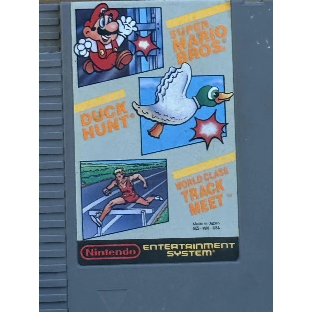 Vintage Super Mario Bros. / Duck Hunt / World Class Track Meet Nintendo NES Cart